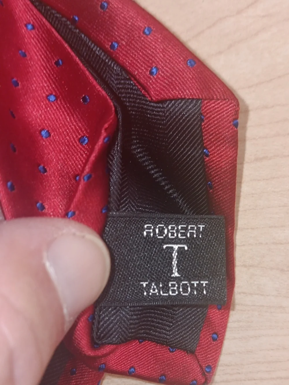 Robert Talbott Red Tie with Small Blue Dot Pattern